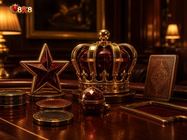 8K8 homepage banner showing the main game categories